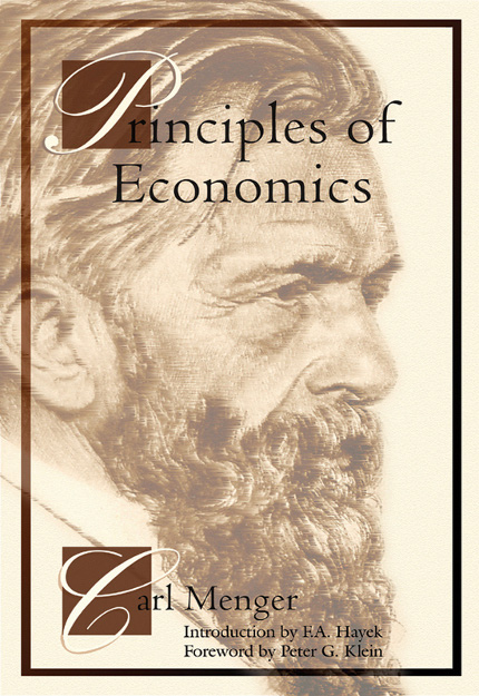 Cover of Principles of Economics by Carl Menger